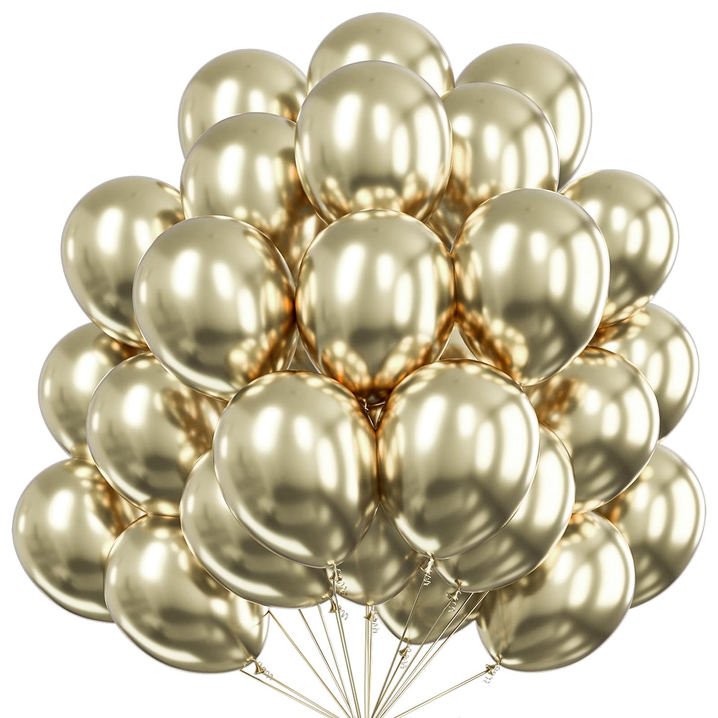 PartyWoo Gold Balloons 50pcs 12 Inch Gold Latex Helium Balloons for Birthday Wedding Anniversary Baby Shower Graduation Bachelorette Retirement Engagement Tea Casino Disco Party Decorations Gold-G101