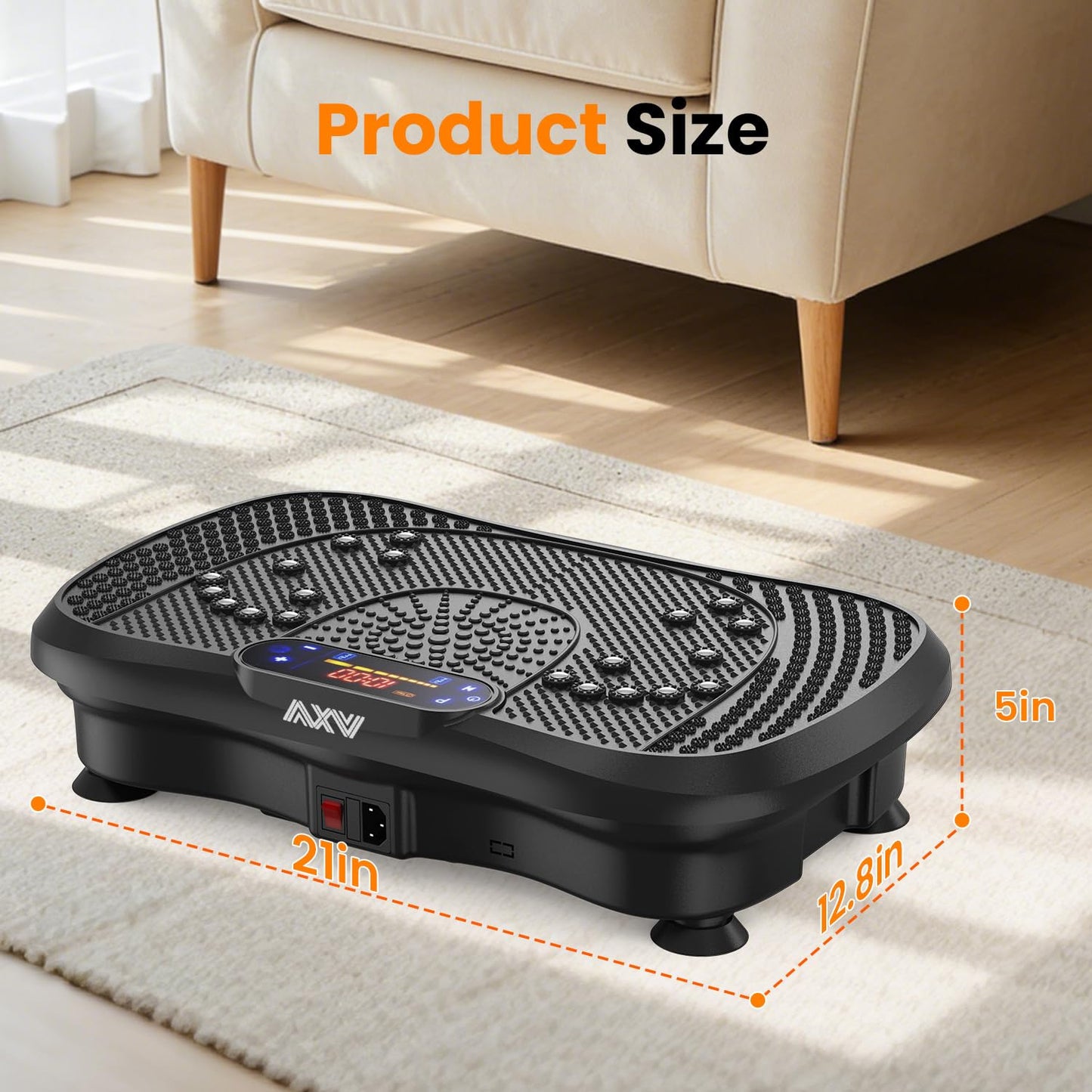 AXV Vibration Plate Fitness Platform Exercise Machine Vibrating Shaking Full Body Shaker Workout Vibrate Stand Shake Board Sport for Weight Loss Fat Burner for Gym Home Office