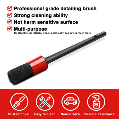 10pcs Auto Car Detailing Brush Set Car Interior Cleaning Kit Includes 5 Boar Hair Detail Brush,3 Wire Brush, 2 Air Vent Brush for Cleaning Interior Exterior, Dashboard Engines Leather Wheel