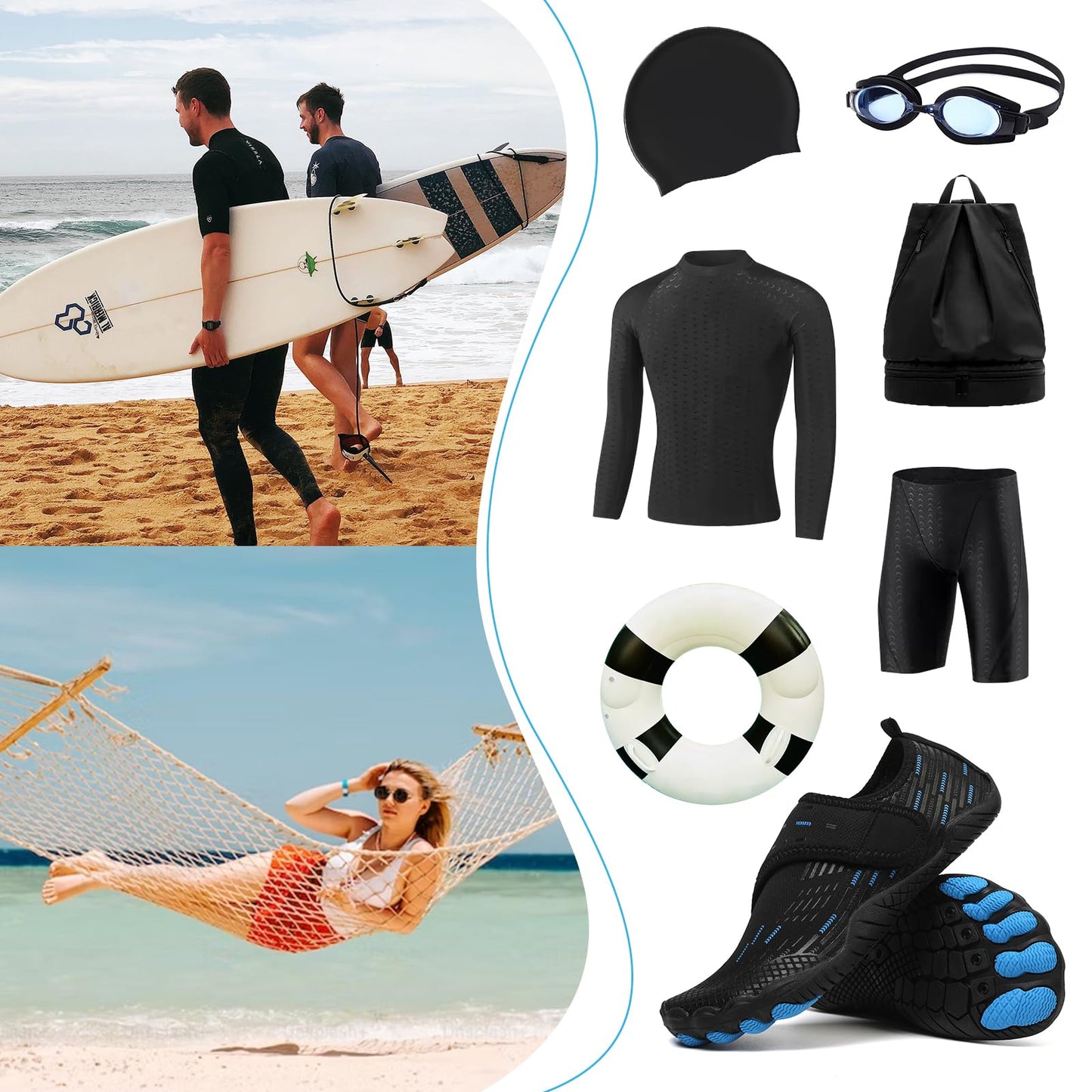 Water Shoes Mens Womens Quick-Dry Barefoot Swim Beach Pool Shoes Aqua Yoga Socks for Hiking Walking Diving Surf Outdoor Water Sports