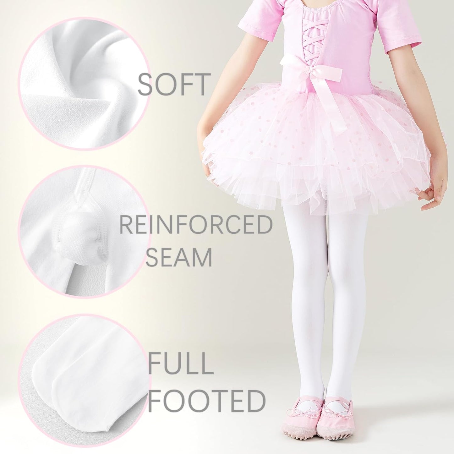 Ballettstrumpfhosen Mädchen Tanzstrumpfhosen Schulmädchen Fußlose Leggings Kinder Ultraweiche Strumpfhosen Kleinkind