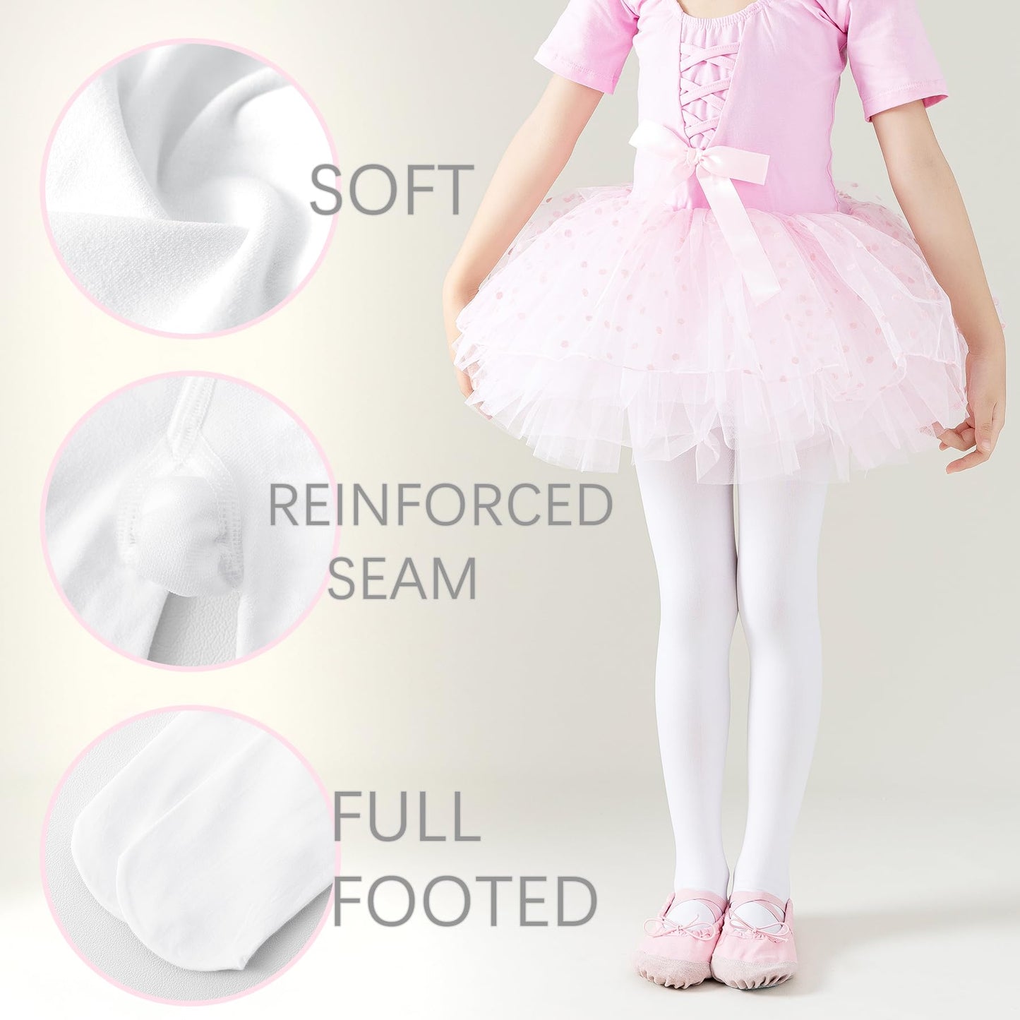 Ballettstrumpfhosen Mädchen Tanzstrumpfhosen Schulmädchen Fußlose Leggings Kinder Ultraweiche Strumpfhosen Kleinkind