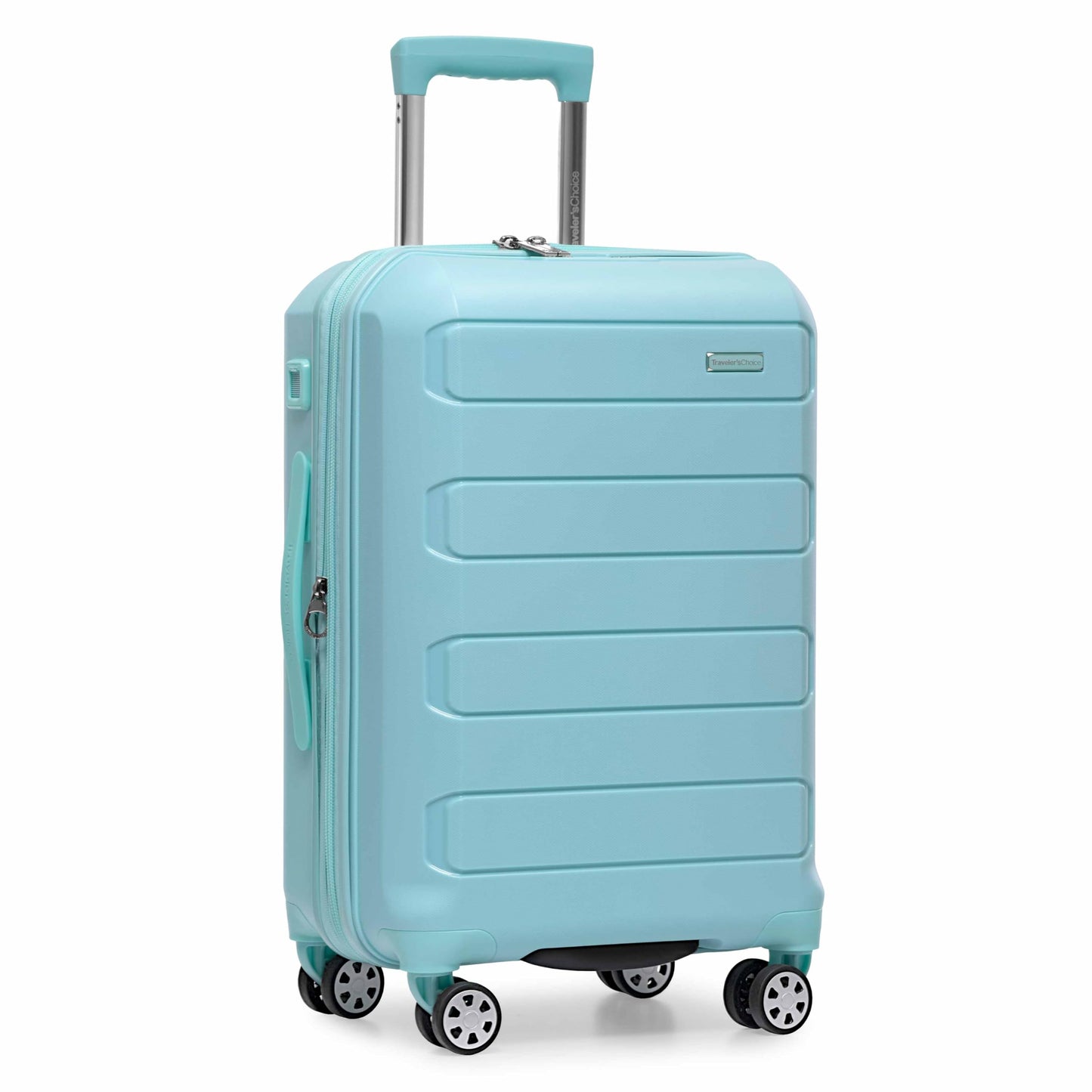 Traveler's Choice Pagosa Hardshell Expandable Luggage with Spinner Wheels, Slate Blue, 3-Piece Set (22/27/30)