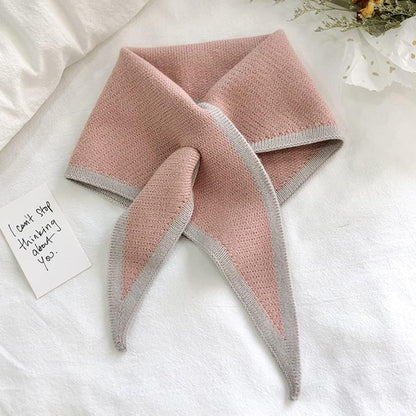 Dreieckstücher für Damen Halstuch für Damen Gekreuztes Tuch für Damen Koreanische Version Gestrickter Wollkragen