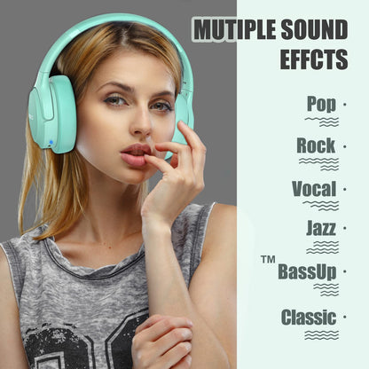 Auriculares Bluetooth BERIBES de diadema, 65H de reproducción y 6 modos de ecualización Auriculares inalámbricos con micrófono, auriculares plegables ligeros HiFi estéreo, graves profundos para oficina en casa, teléfono móvil, PC, etc.