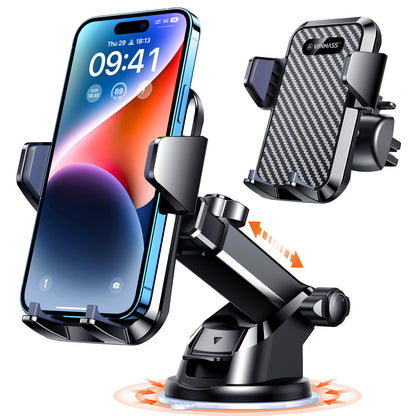 VANMASS【85+LBS Strongest Suction & Military-Grade Ultimate Car Phone Mount【Patent & Safety Certs】 Cell Phone Holder for Dash Windshield Vent for iPhone 17 Pro Max Automobile Accessory Kits,Ink Black