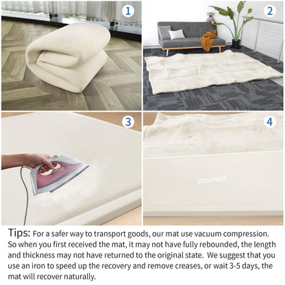 Huloo Sleep Ultra Soft Baby Spielmatte für den Boden, 3,3 cm dicke Elasti-Foam 127x127 cm Laufgittermatte für Kleinkinder, rutschfeste Rückseite, sicher zum Krabbeln und für die Bauchlage, Tatami-Stil (Dunkelgrau)