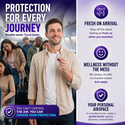 for Air Travelers | Cabin Air Protection Gel | Helps Block Dust, Mold & Airborne Contaminants | Drug-Free, Applied Around Nose | TSA Friendly | 150+ Uses (Unscented, 10g, Pack of 6)