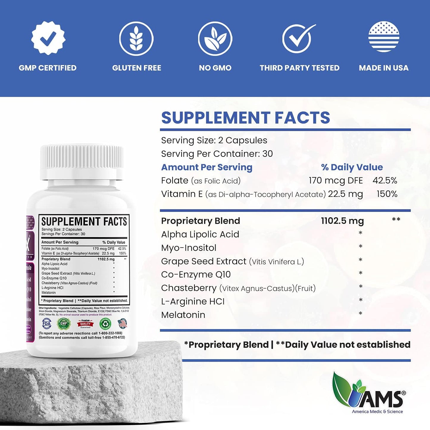 America Medic & Science OVA-Max Prenatal Vitamins for Women (120 Capsules) and Preconception Plus (180 Capsules)