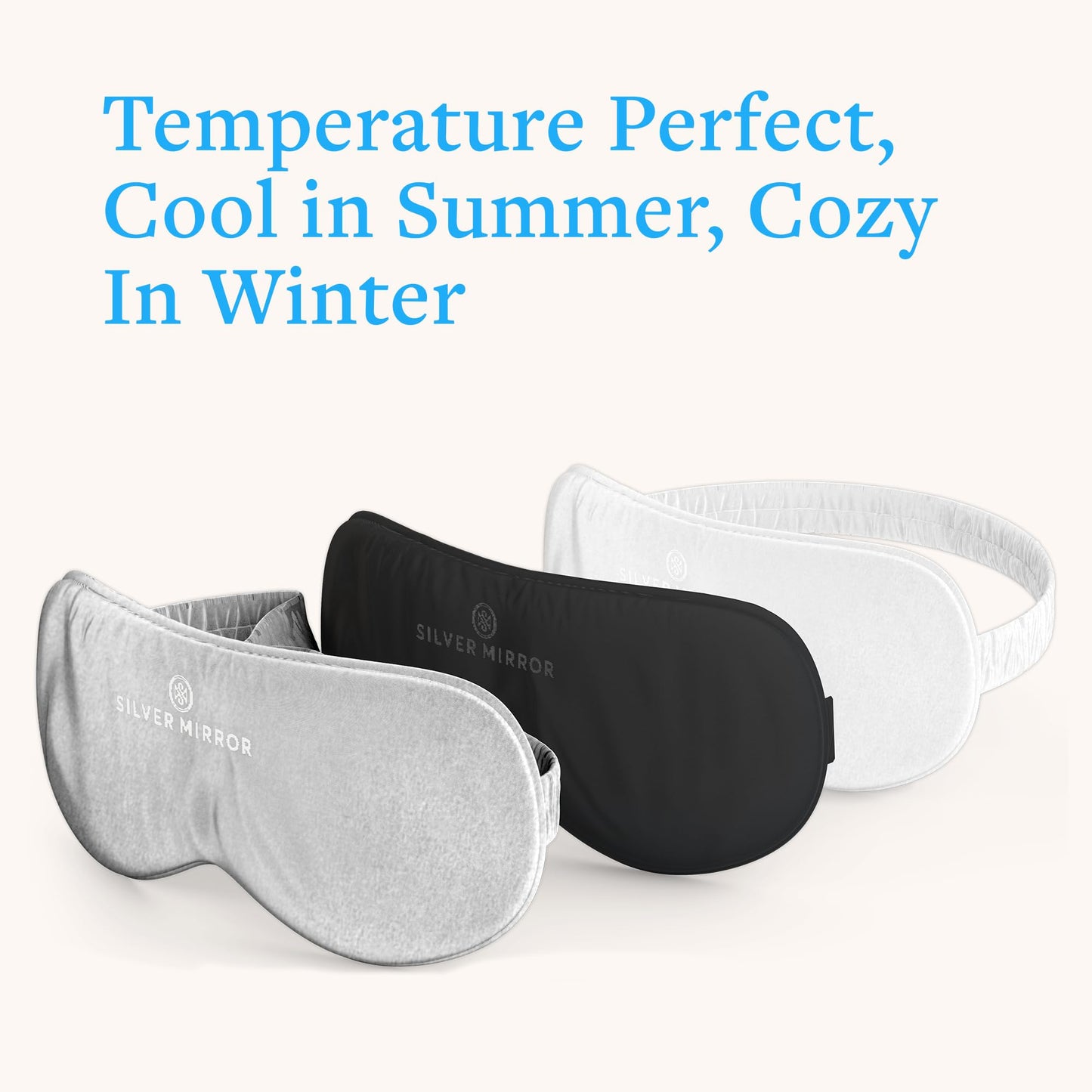 Sleep Mask in Black, 100% Silk, Pure Mulberry Silk, Light Blocking Eye Mask with Elastic Strap for Sleep & Travel, Ultra Soft, No Pressure, Reduce Puffy Eyes, Machine Washable, By Silver Mirror