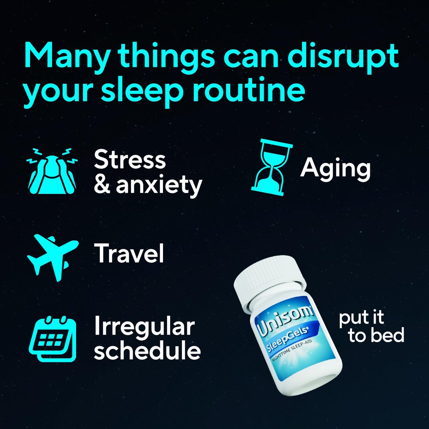 Unisom Nighttime Sleep-Aid Gels, Diphenhydramine HCI 50mg, 100 Count (Pack of 12)