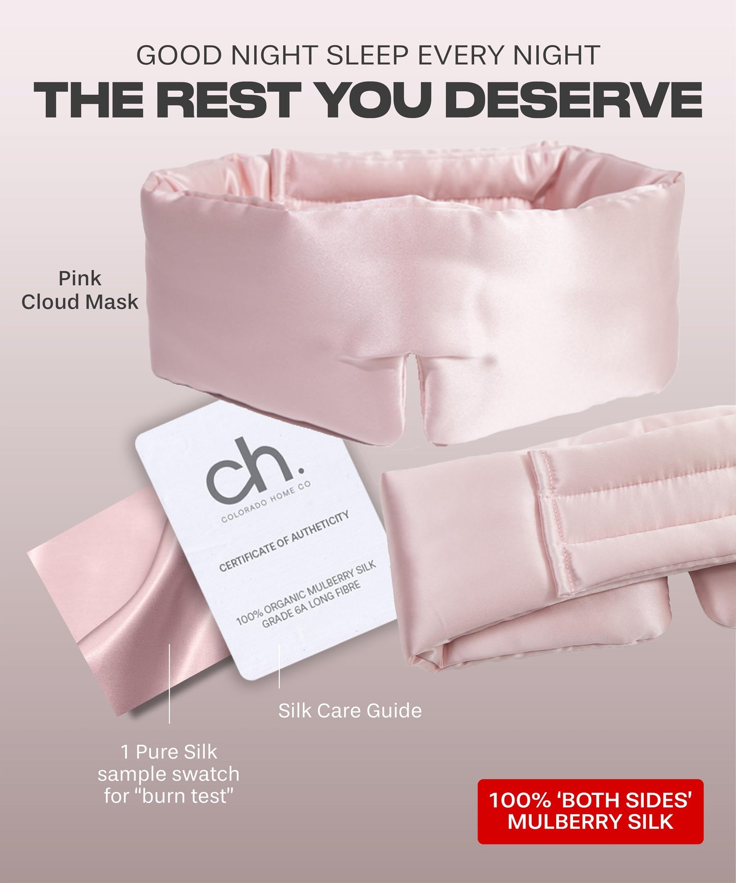 SUNDAYSILKS™ Exclusive Mulberry Silk Sleep Mask | Soft Eye Covers, Blackout Sleeping Mask for Women & Men | Silk Eye Mask for Sleep, Travel, and Relaxation | Antifaz para Dormir [Nude Champagne]