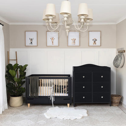 BOLUO White Changing Table Dresser with 6 Drawers Baby Dresser with Changing Table Top Diaper Changing Station with Storage for Nursery Modern