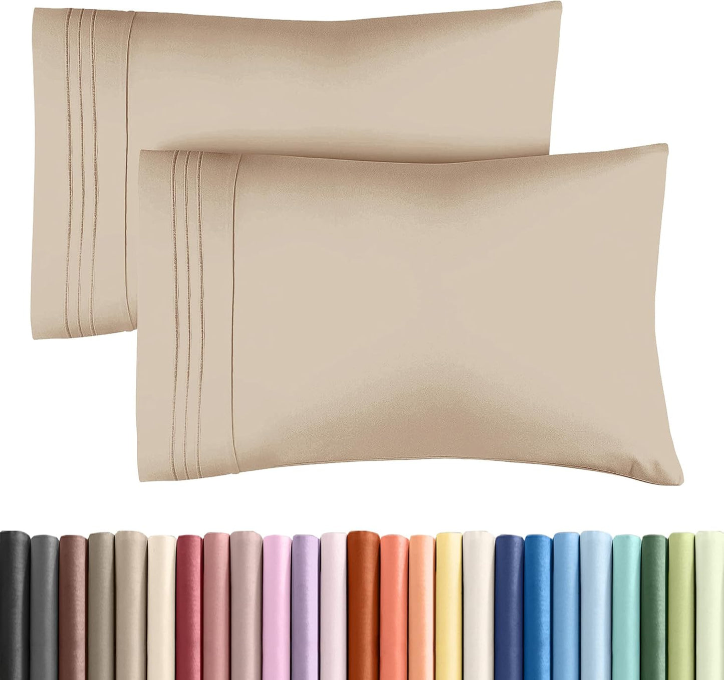 Queen10 - Cream2-Pack Pillowcases