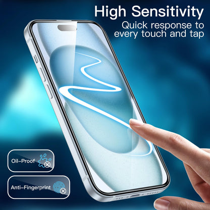 JETech Displayschutzfolie für iPhone 16 6,1 Zoll, gehärtetes Glas mit einfachem Installationstool, Case-Friendly, HD Klar, 3 Stück