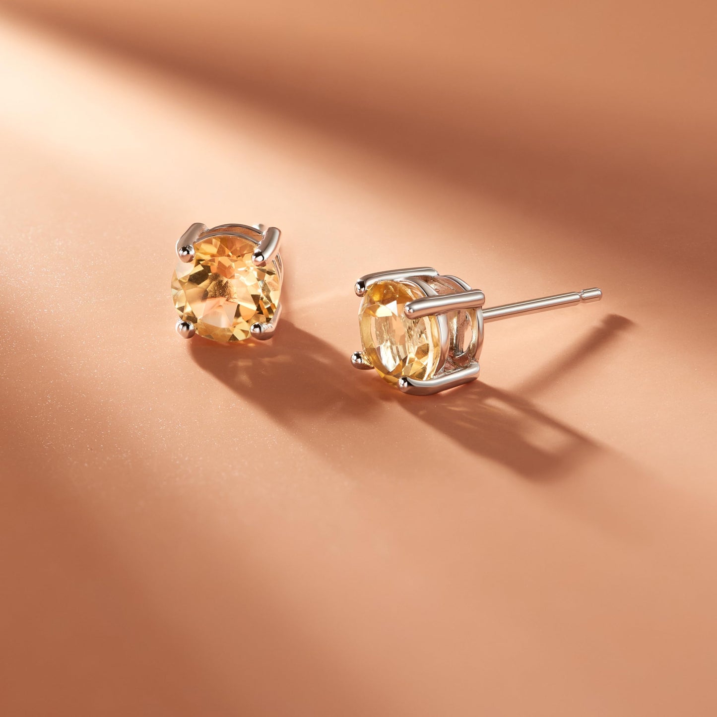 Amazon Essentials Sterling Silver Round Birthstone Stud Earrings