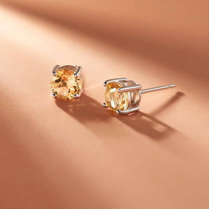 Amazon Essentials Sterling Silver Round Birthstone Stud Earrings