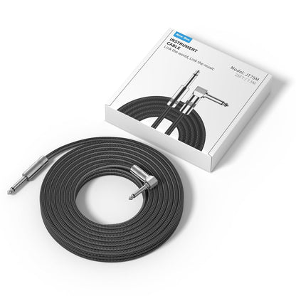Gitarrenkabel 3m New bee E-Instrumentenkabel Bassverstärkerkabel für E-Gitarre, Bassgitarre, E-Mandoline, Pro Audio (Winkelstecker auf Gerader Stecker, Schwarz)