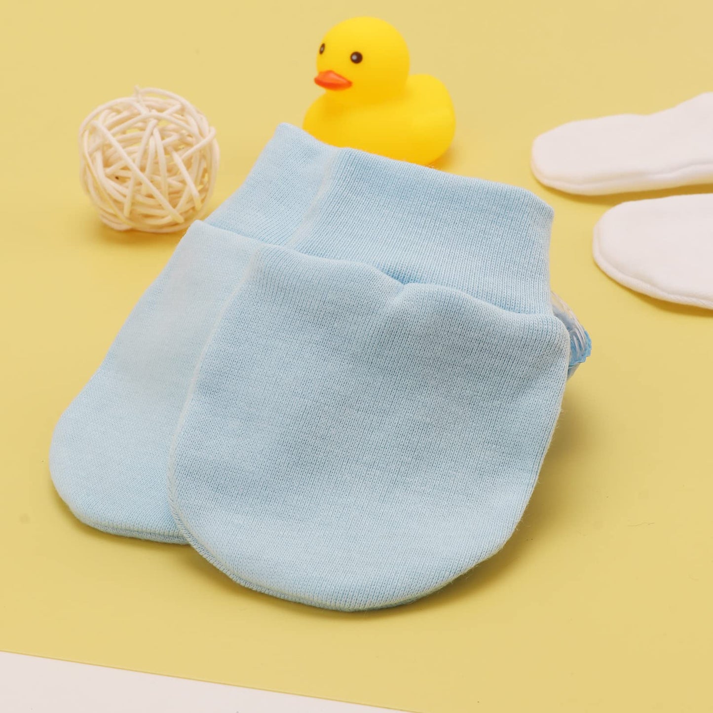 BQUBO Baby Fäustlinge Kratzschutz Handschuhe aus Baumwolle mit elastischem Bündchen Hypoallergen für Neugeborene und Babys von 0-6 Monaten Jungen und Mädchen