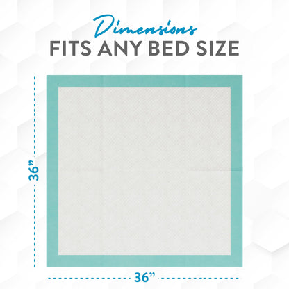 Inspire Super Absorbent Disposable Bed Pads for Chronic Incontinence Ultra Thick and Absorbent Bed Pads Disposable Adult | Pee Pads for Adults (36" X 36" Pack of 50) XX Large