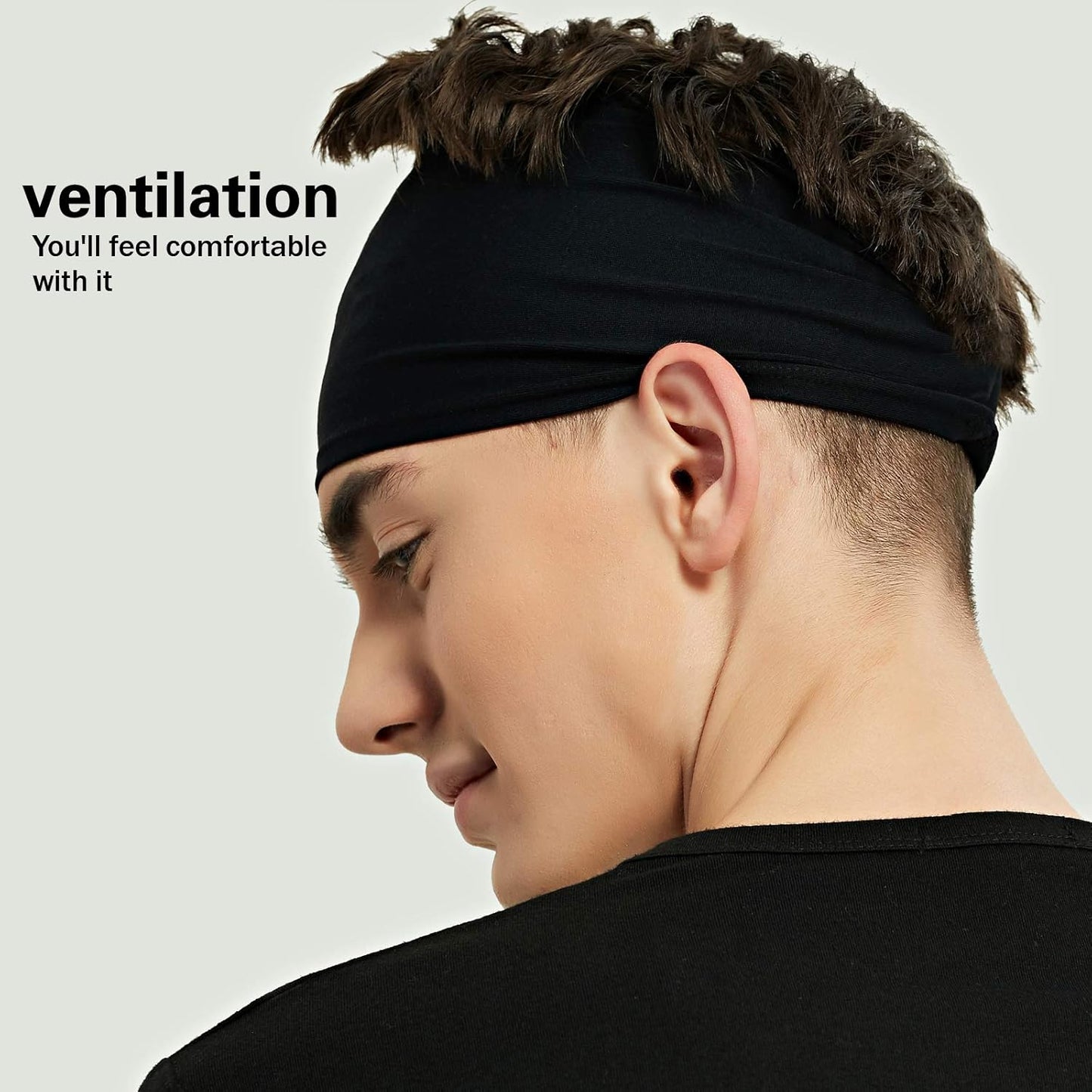 Sport Stirnbänder für Herren (5er Pack), Feuchtigkeitsableitendes Workout-Stirnband, Schweißband Stirnbänder zum Laufen, Radfahren, Fußball, Yoga, Haarband für Damen und Herren