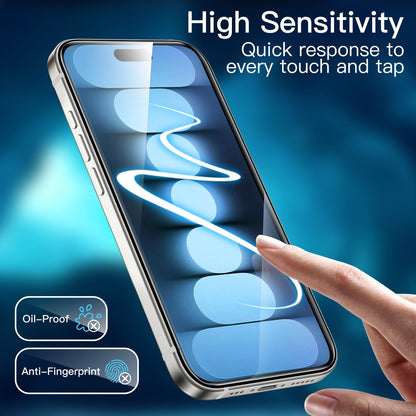 JETech Displayschutzfolie für iPhone 16 6,1 Zoll, gehärtetes Glas mit einfachem Installationstool, Case-Friendly, HD Klar, 3 Stück