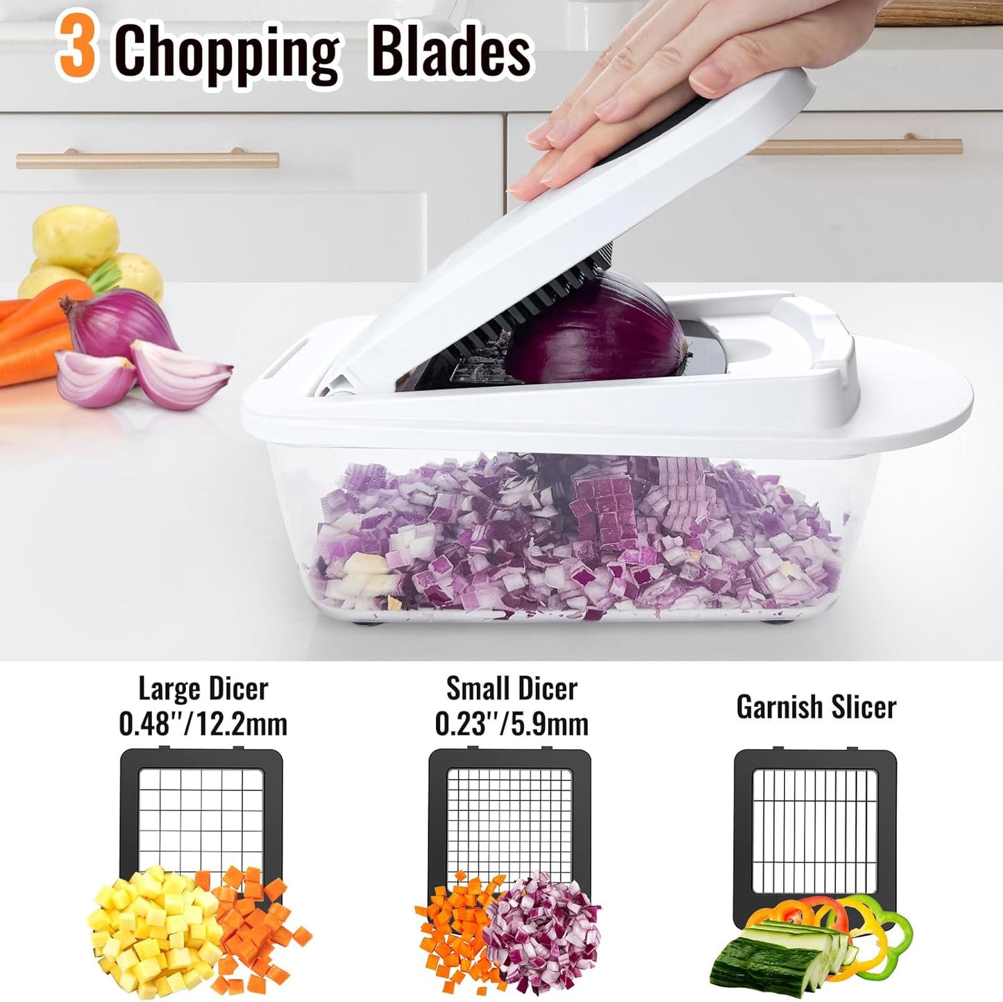 8 Blade All-in-1 Vegetable Chopper Mandoline Slicer