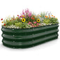 Kesfitt Raised Garden Bed, 5x2x1 FT Galvanized Steel Metal Raised Garden Bed, Oval Open-Bottom Design, 12-Inch Deep for Outdoor Vegetable & Herb Gardening, Fruit Green