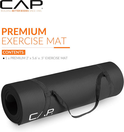 CAP Barbell Yogamatte mit hoher Dichte, 1,27 cm, mit Tragegurt | Mehrere Optionen