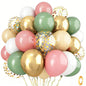 Sage Green, Dusty Pink, Apricot, Metallic Gold, White