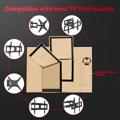 Zettum Outdoor TV Cover 58 Inch - 600D TV Cover Weatherproof & Waterproof for 55 to 58 Inch Outdoor TV, Heavy Duty TV Enclosure Protector for Outside Flat Screen TV (Size: 55"L x 6"D x 36"H)
