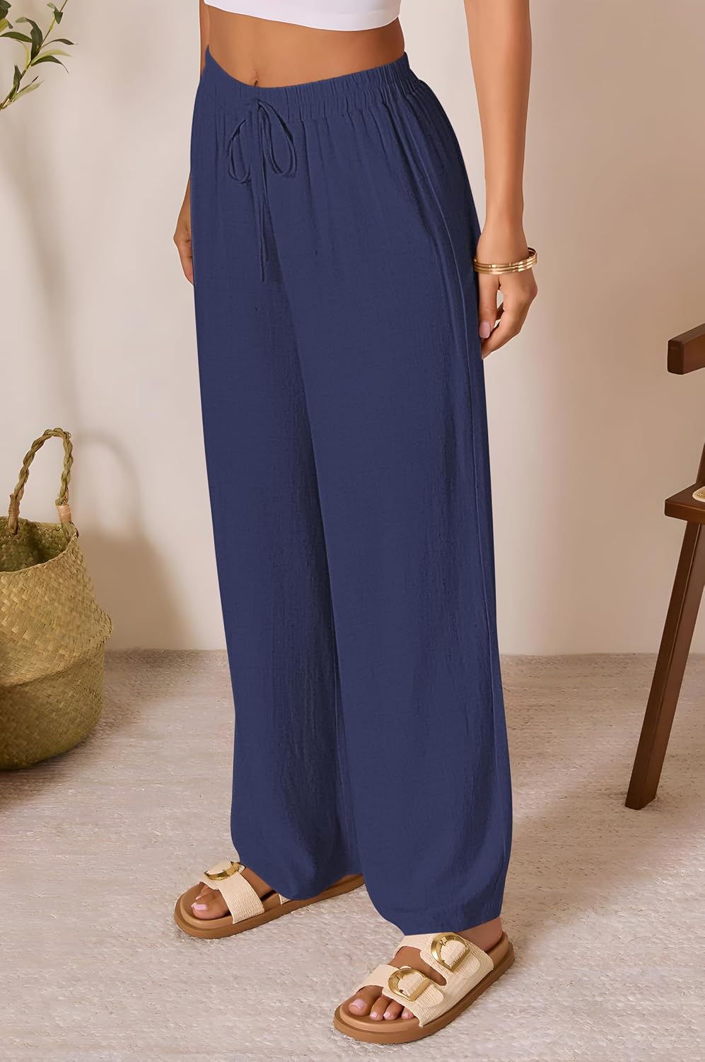 AISEW Women's Cotton Linen Palazzo Pants: The Ultimate Lounge Wear