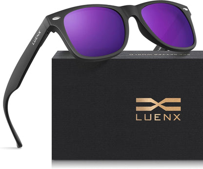 LUENX Polarisierte Sonnenbrillen für Herren und Damen, quadratische Fassung – UV-400-Schutz, 54 mm
