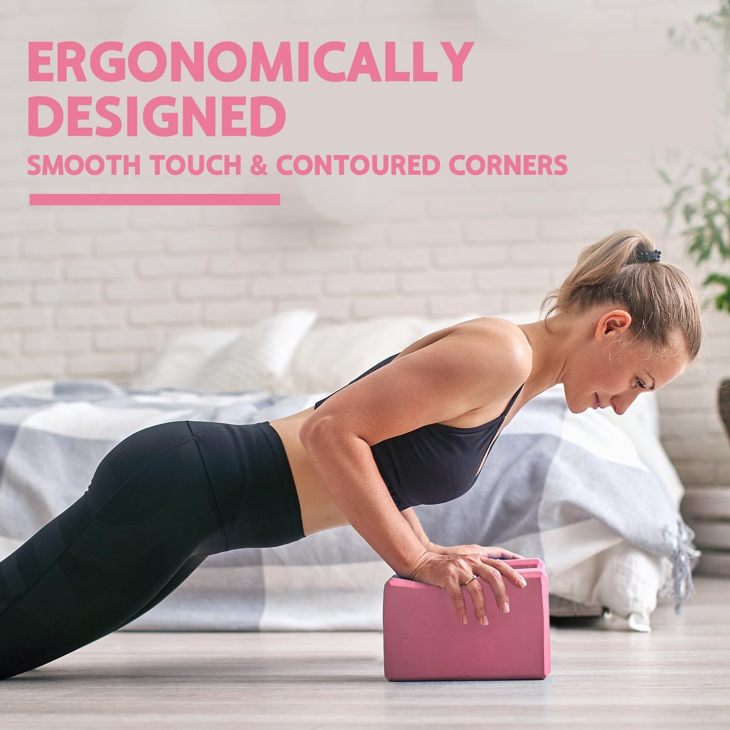 MBKHFLL (Lila-2er-Pack) Yoga-Block – Stützender latexfreier EVA-Schaumstoff – Weiche, rutschfeste Oberfläche mit abgeschrägten Kanten für Yoga, Pilates, Meditation – Yoga-Zubehör für Stabilität, Gleichgewicht, Vertiefung von Dehnungen