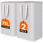 Lifewit 2 Pack Laundry Basket 80L Each, Collapsible Clothes Hamper with Reinforced Handles, Freestanding Waterproof Design for Bedroom and Laundry Room, Grey 160L Total