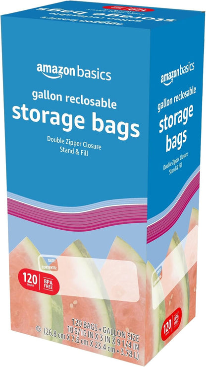 Amazon Basics Reclosable Gallon Food Storage Bags