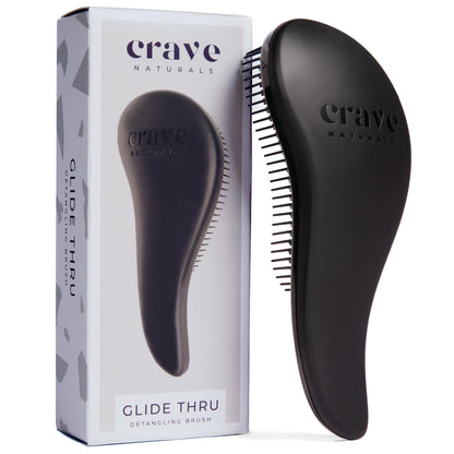 Crave Naturals Glide Thru Entwirrbürste für Erwachsene und Kinder. Entwirrbürste für natürliches, lockiges, glattes, nasses oder trockenes Haar. Haarbürsten für Frauen. Stylingbürste (Blau)