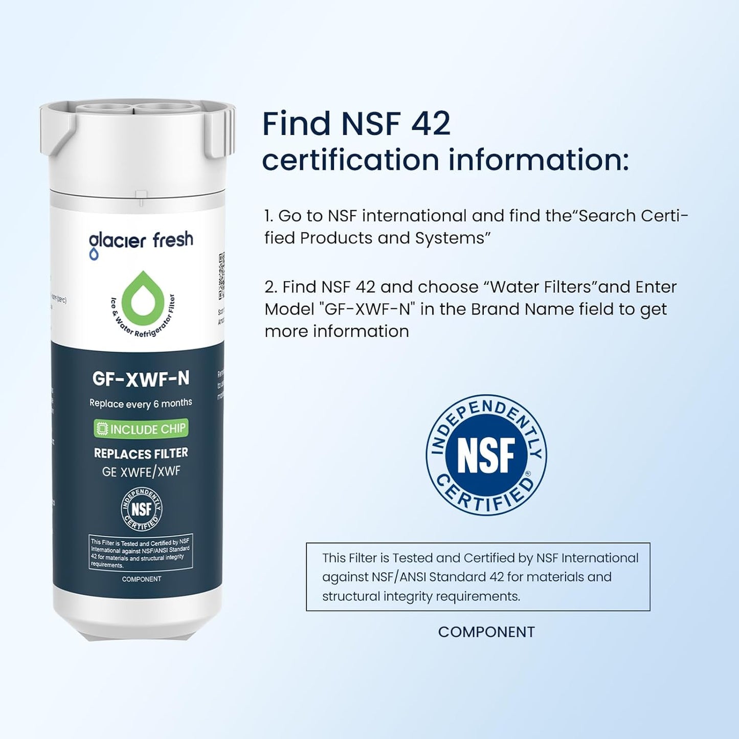 GLACIER FRESH Water Filter Compatible with XWFE