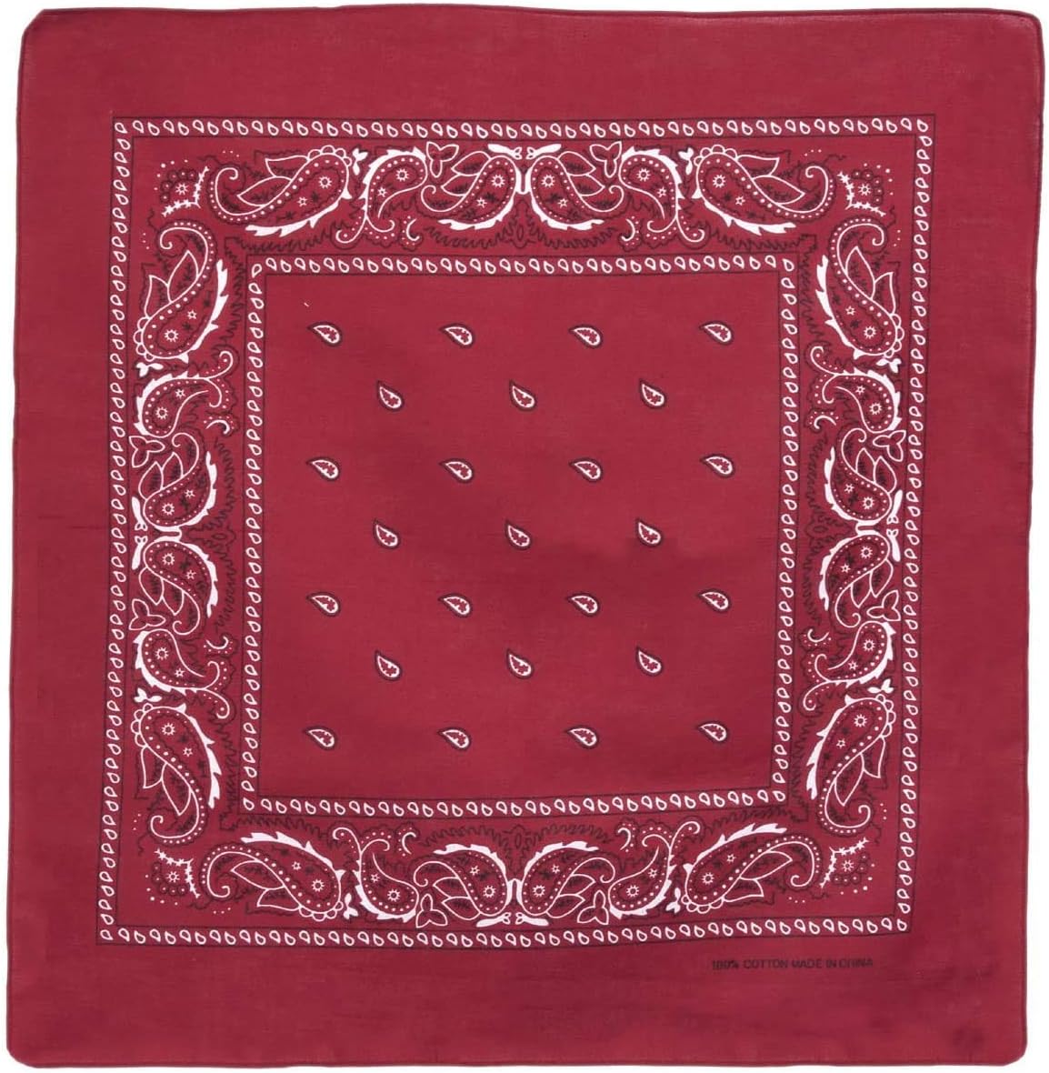 BOOLAVARD 1er, 6er, 9er oder 12er Pack Cowboy-Bandanas mit original Paisley-Muster (Schwarz)