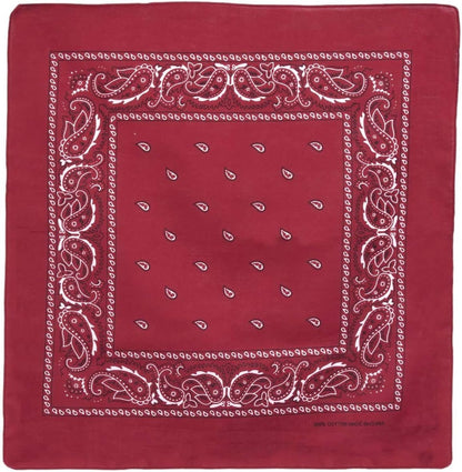 BOOLAVARD 1er, 6er, 9er oder 12er Pack Cowboy-Bandanas mit original Paisley-Muster (Schwarz)