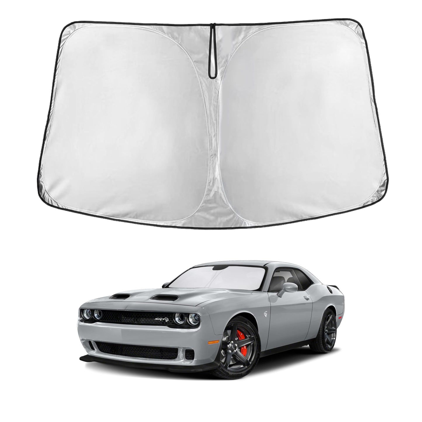 EcoNour Car Windshield Sunshade | Blocks 99% Heat & Keeps Interior Cool | Universal Fits Cars, SUVs, Trucks | Automotive Sun Screen, Visor & Car Accessories for Summer | Medium (64x32 Inches)