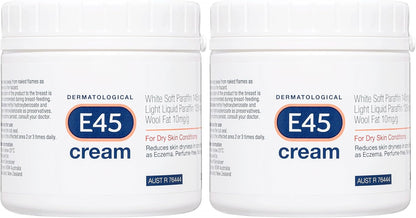 E45 - Dermatological Cream For Dry Skin Conditions ; Non Greasy Emollient ; Hypoallergenic ; 350g