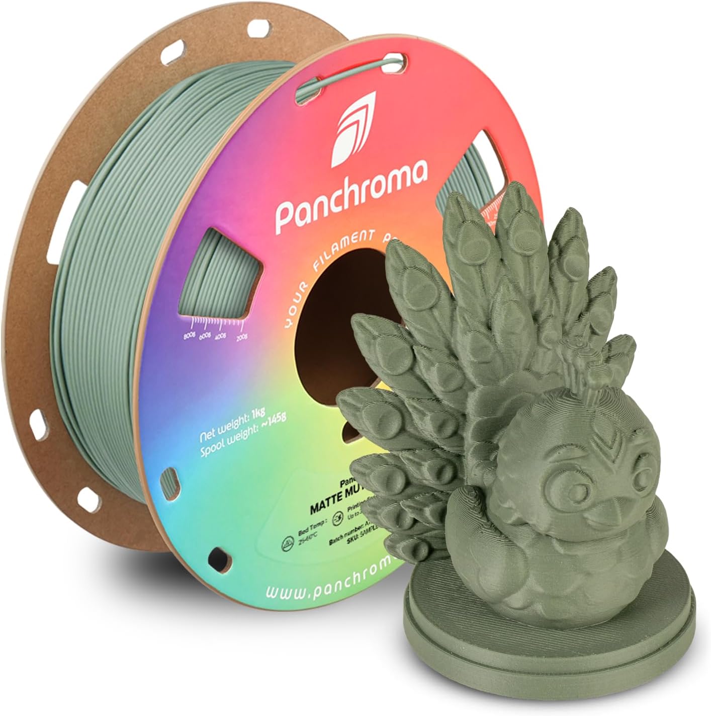 1kg - Matte121 - 1.75mm Matte Muted Green (Hex Code: #777e71)