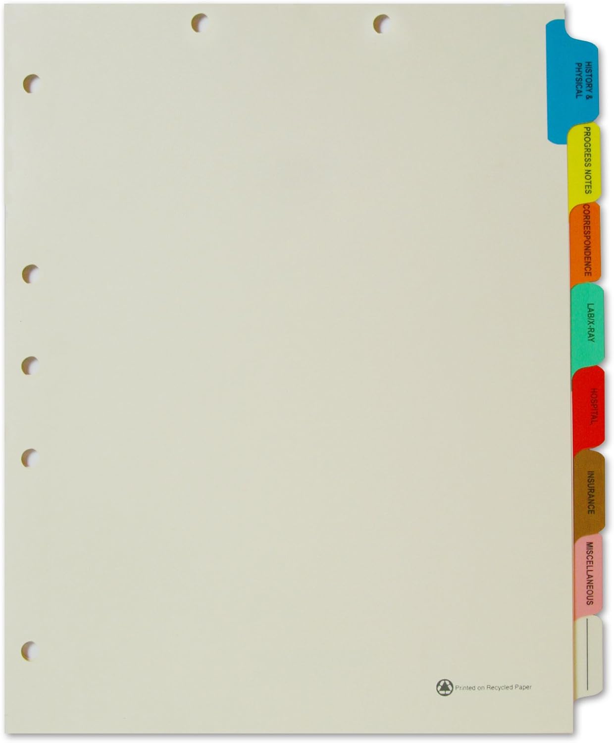 Medical Arts Press Match Medical Chart Index Dividers- 8 Tabs, Letter Size, Manila, Side Tab (50 Sets/Box)