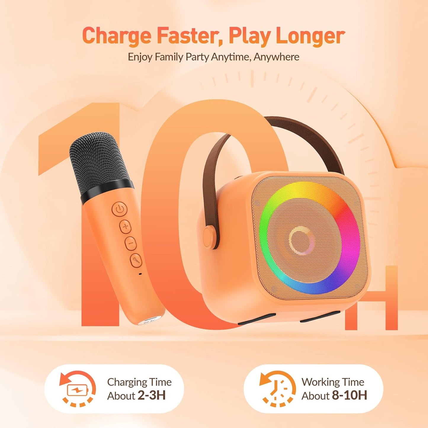 Mini Karaoke Machine for Kids Adults, Portable Bluetooth Speaker with 2 Wireless Microphone, Birthday Gifts for Girls Boys Ages 4, 5, 6, 7, 8, 9, 10, 12+ Years Old (Pinkcolor)