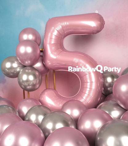 RainbowQ Party 1 Ballon Nummer 40 Zoll für Jungen oder Mädchen Groß Rosa 0-9 Folien-Mylar Großer 1 Zahlenballon Alles Gute zum 1. Geburtstag Party Jubiläumsdekorationen Zubehör