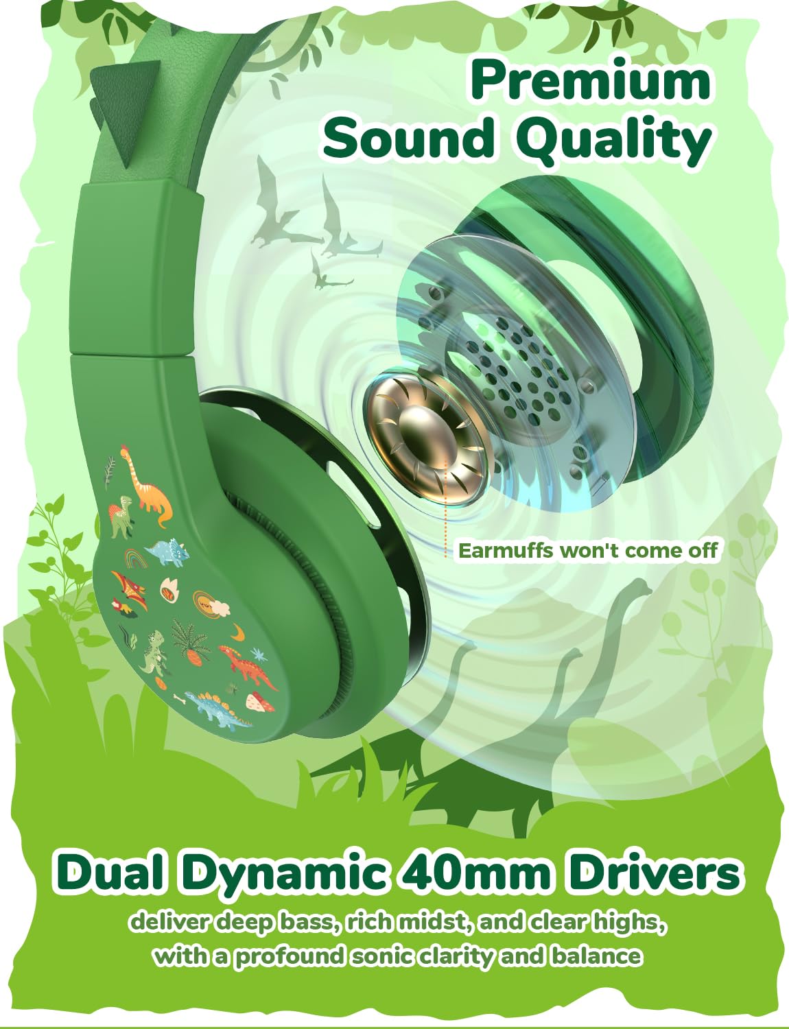 iClever Kinderkopfhörer für Schule und Reisen, sichere Lautstärkebegrenzung, HD-Mikrofon, Stereo-Sound Over-Ear-Kopfhörer für Mädchen und Jungen, FunShare Faltbar, 3,5 mm kabelgebunden für iPad Computer, HS19