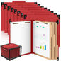Henoyso 10 Pcs Hanging Classification File Folders, Letter Size Red Folders with 3 Pressboard Dividers, 8 Fasteners, 4 Inch Expansion, 1/3-cut Top Tab for Medical Records and File Cabinet Organizer