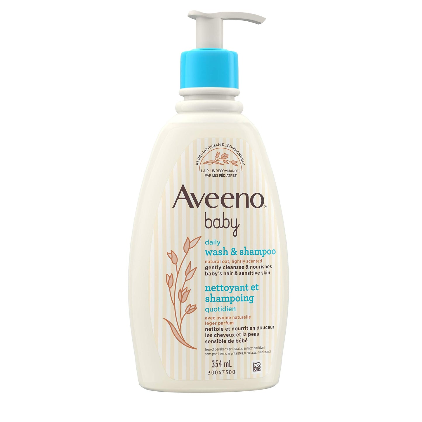 Aveeno Baby Wash and Shampoo - Gentle 2-in-1 Body Wash with Natural Oat Extract for Sensitive Skin - Tear-Free, Hypoallergenic Cleanser, Free from Parabens, Sulfates & Dyes - 975ml