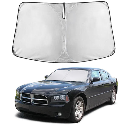 EcoNour Car Windshield Sunshade | Blocks 99% Heat & Keeps Interior Cool | Universal Fits Cars, SUVs, Trucks | Automotive Sun Screen, Visor & Car Accessories for Summer | Medium (64x32 Inches)